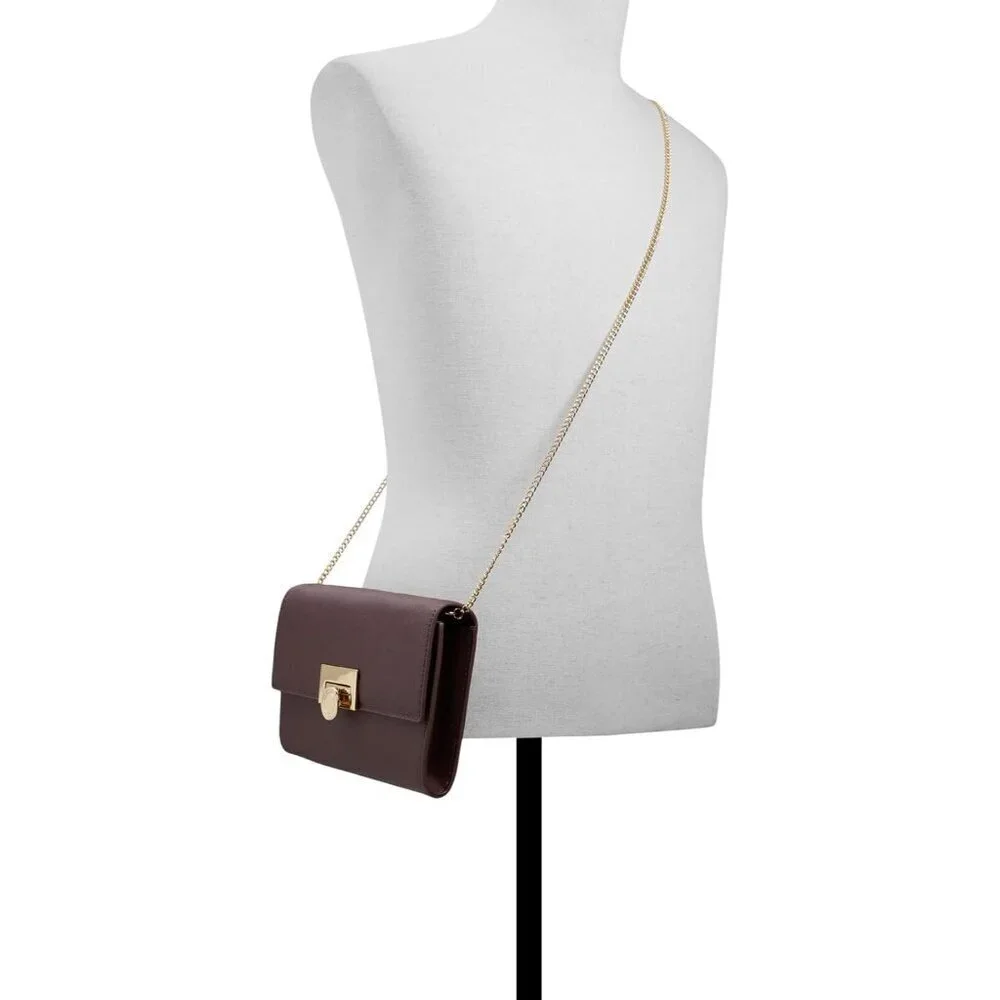 Women's Polyurethane Wallet on Chain Small Card Cash Holder Purse